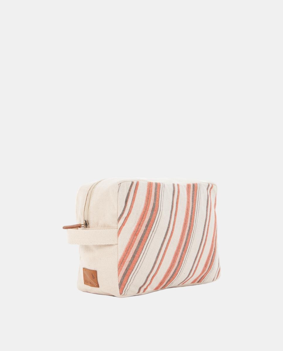 Nécessaire de Praia de Algodão às Riscas Laranja-2