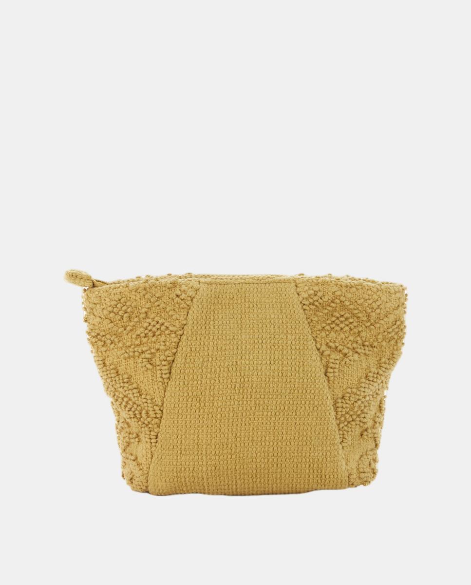 Nécessaire de Praia de Algodão Bordado Amarelo-3