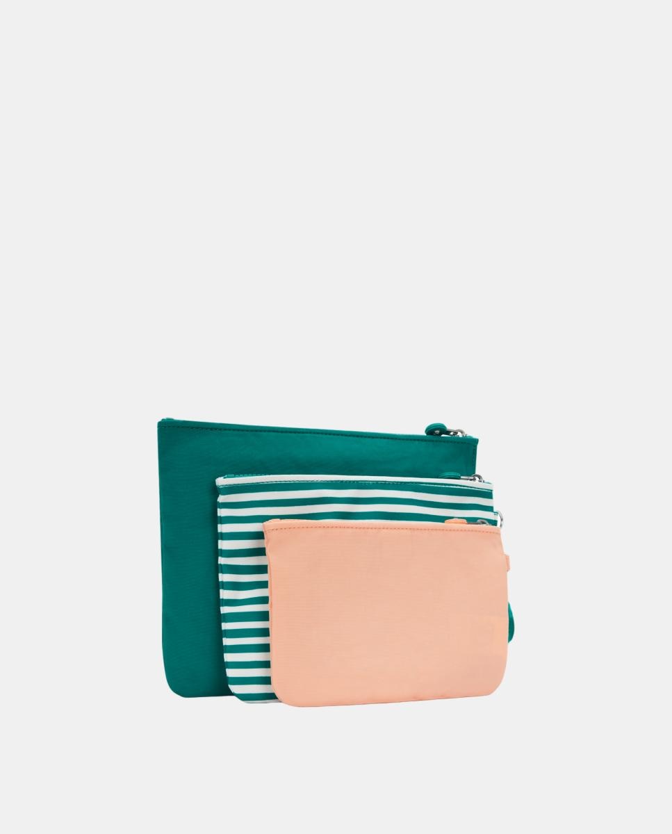 Pack de Três Nécessaires Multiusos com Fecho de Correr, Modelo Iaka L Verde-2