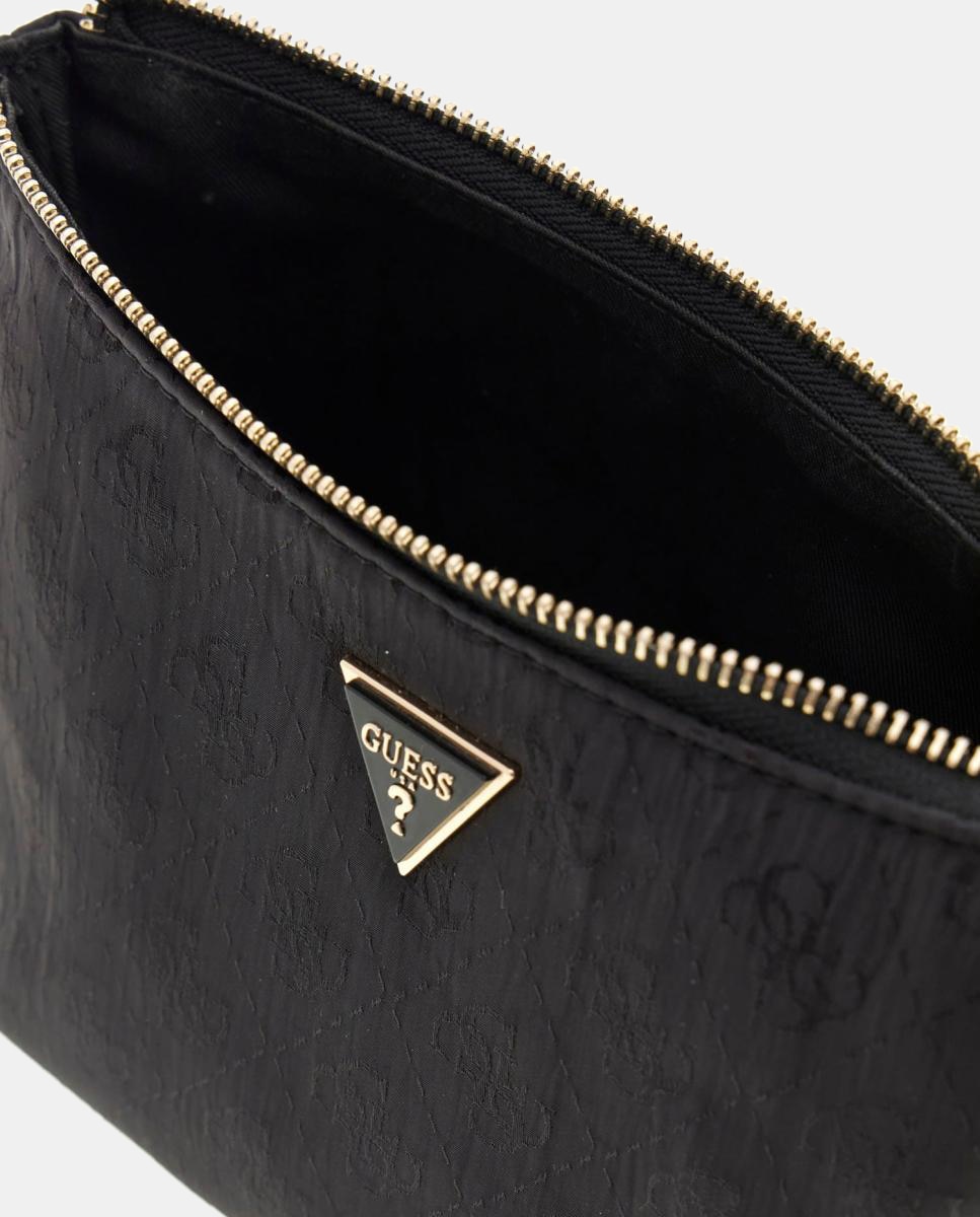 Mala Pouch Top Zip com Logótipo e Estrutura Flexível Preto-2