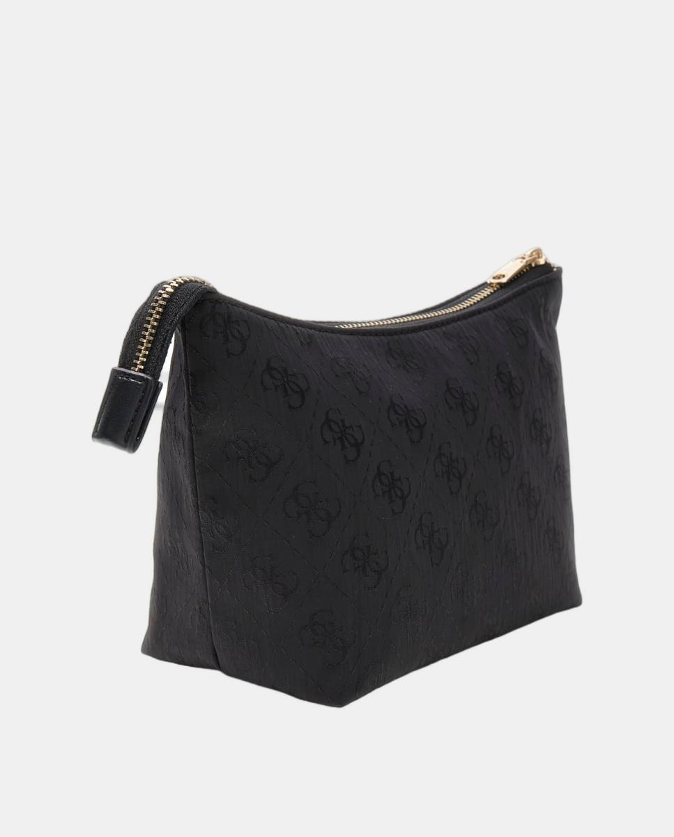Mala Pouch Top Zip com Logótipo e Estrutura Flexível Preto-3