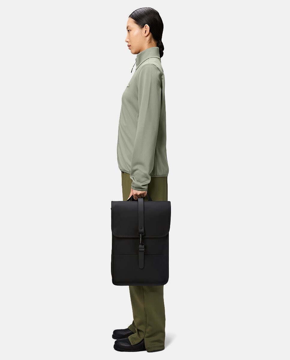 Mochila Média Mini Resistente à Água - Preto Mate Preto-4