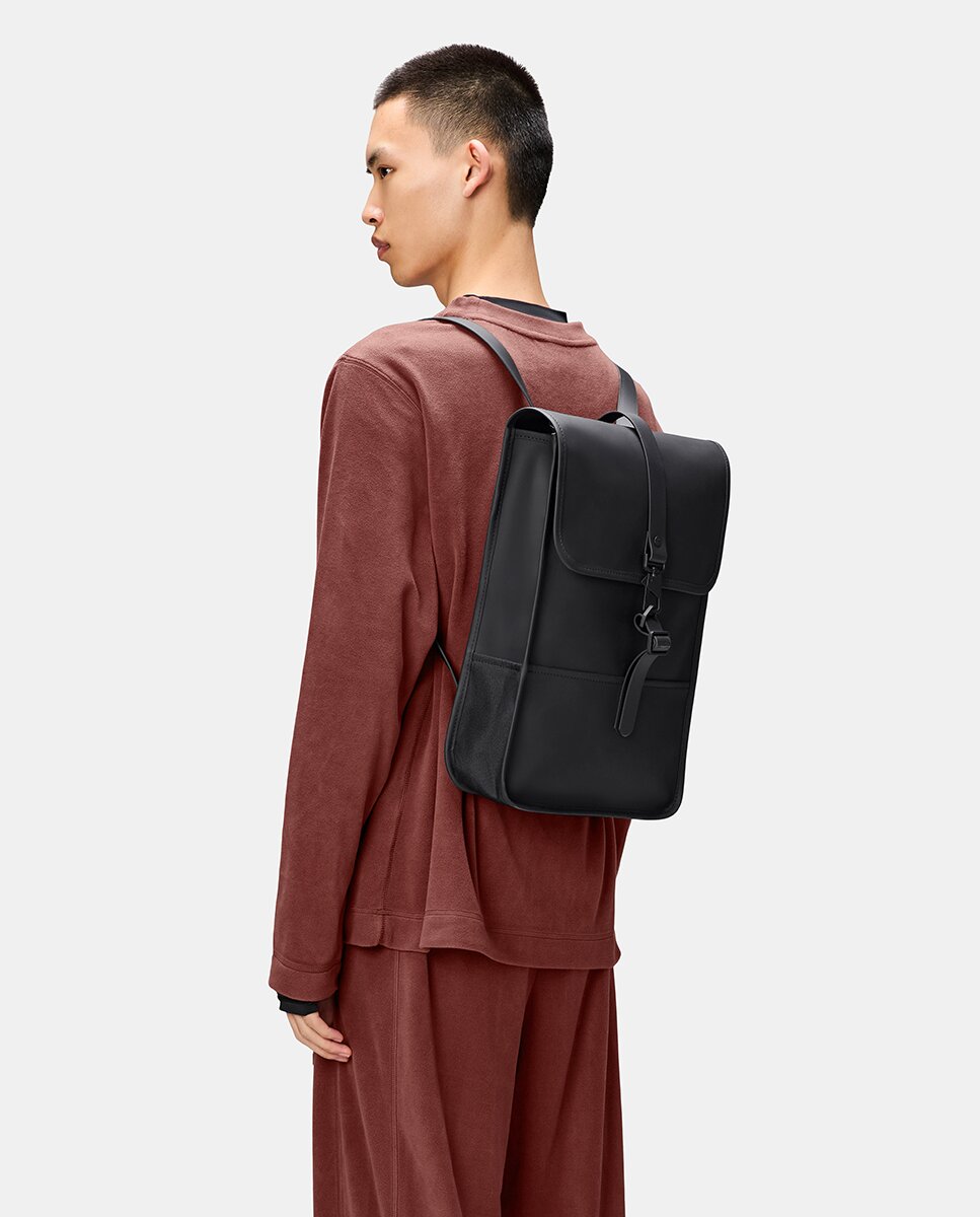 Mochila Média Mini Resistente à Água - Preto Mate Preto-5