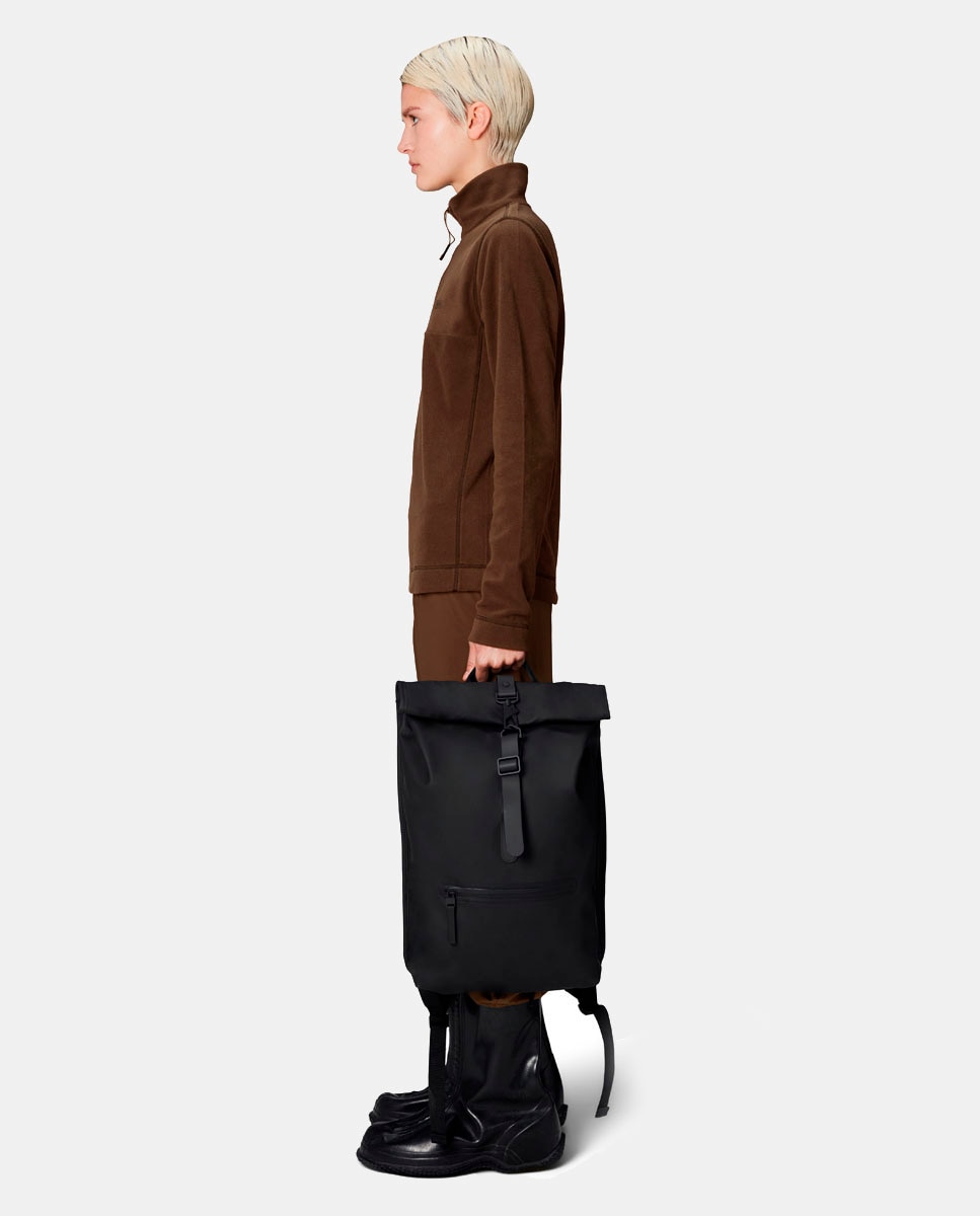 Mochila Grande Rolltop Rucksack Resistente à Água - Preto Preto-2