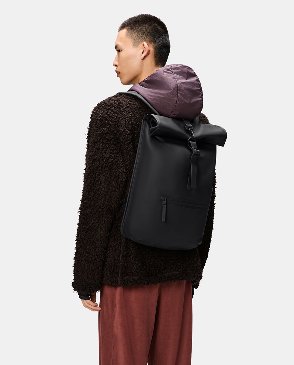 Mochila Grande Rolltop Rucksack Resistente à Água - Preto Preto-7