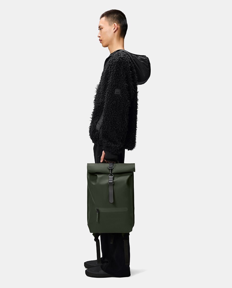 Mochila Grande Rolltop Rucksack Resistente à Água - Verde Militar Verde-militar-4