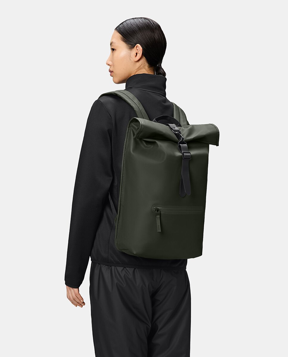 Mochila Grande Rolltop Rucksack Resistente à Água - Verde Militar Verde-militar-5