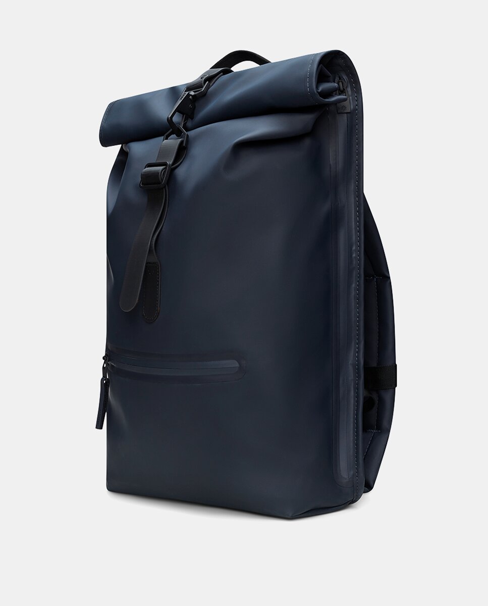 Mochila Grande Rolltop Rucksack Resistente à Água - Verde Militar Azul-marinho-3