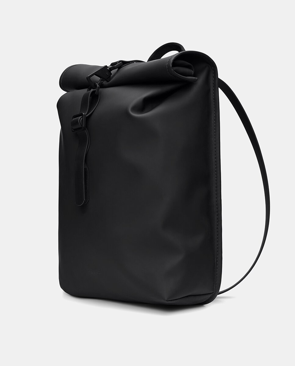 Mochila Pequena Rolltop Resistente à Água - Preto Preto-4