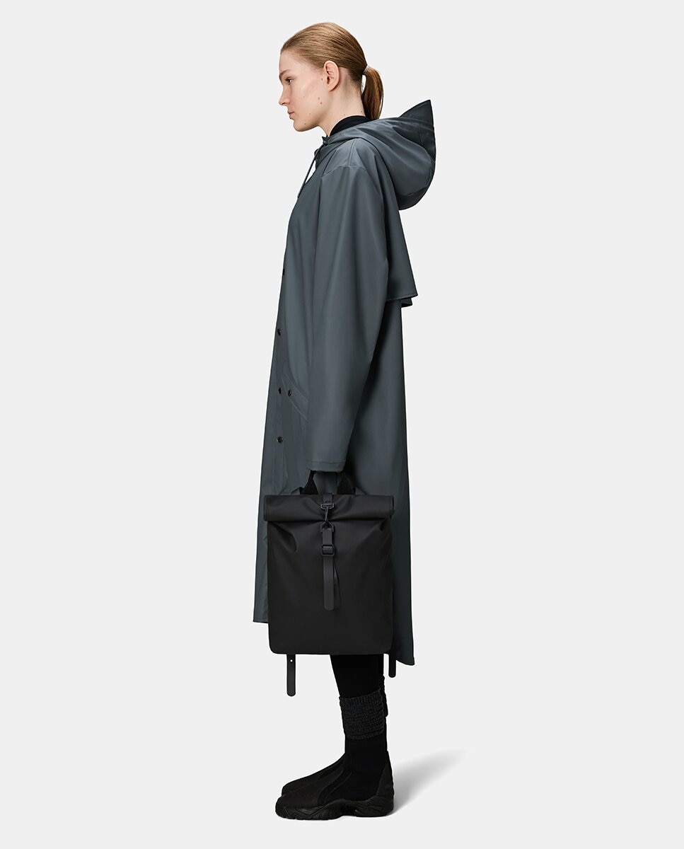 Mochila Pequena Rolltop Resistente à Água - Preto Preto-5