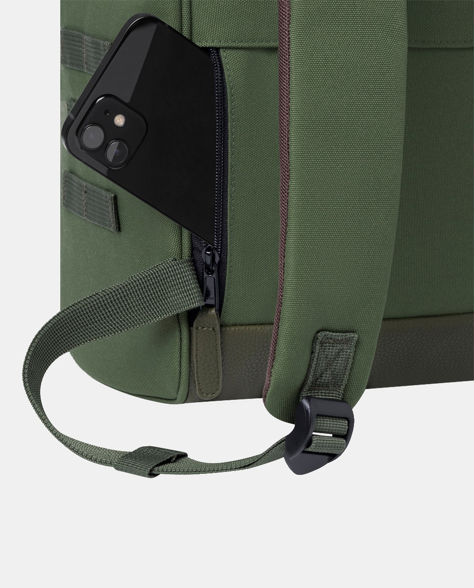 Mochila Adventurer Seoul Medium em Poliéster Reciclado Repelente à Água - Verde Militar Verde-militar-9