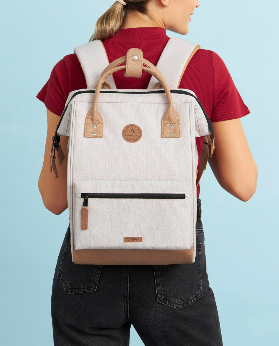 Mochila Unissexo Adventurer Melanged Arequipa Medium em Material Reciclado e Repelente à Água - Creme Creme-2