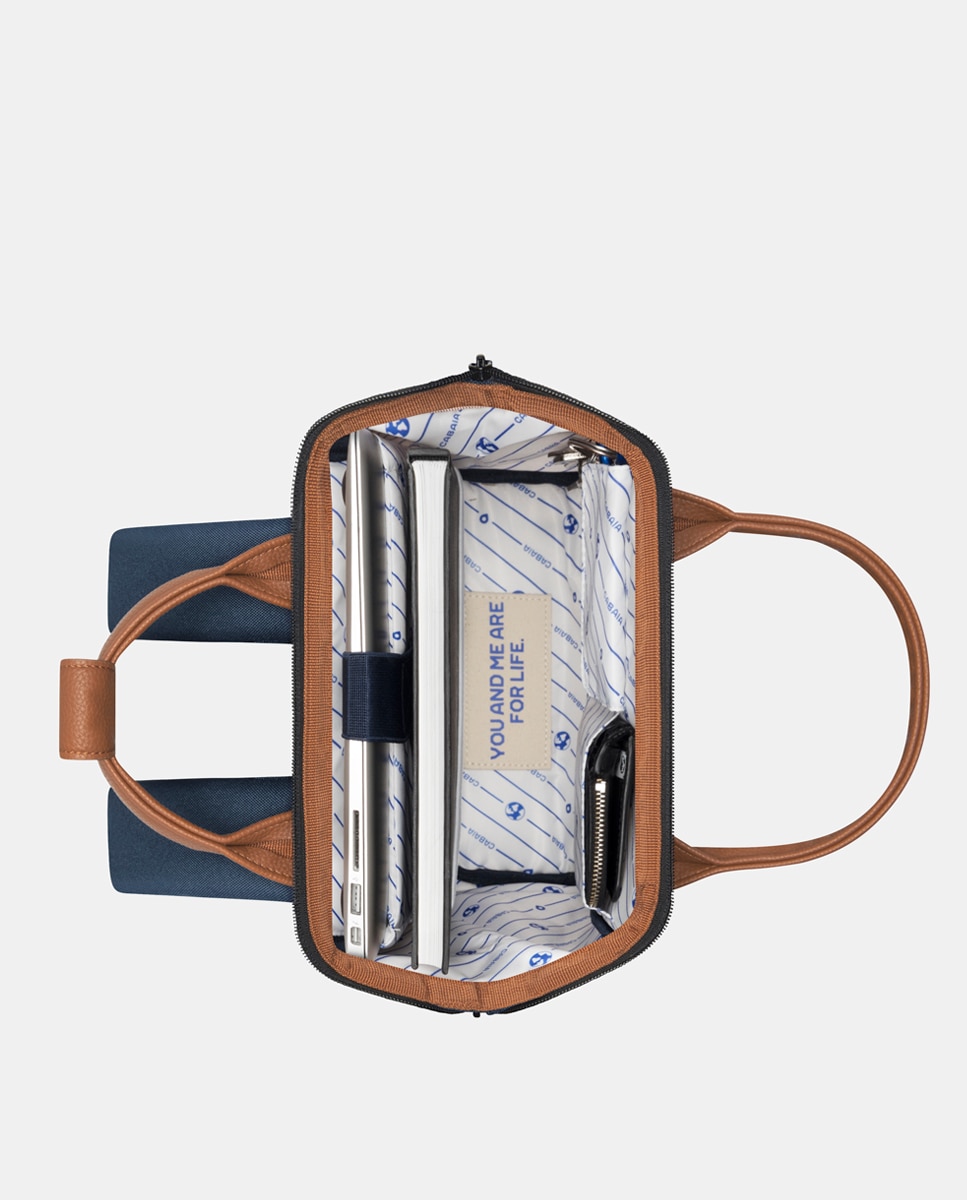 Mochila Unissexo Adventurer Chicago Small em Material Reciclado e Repelente à Água Azul-marinho-8