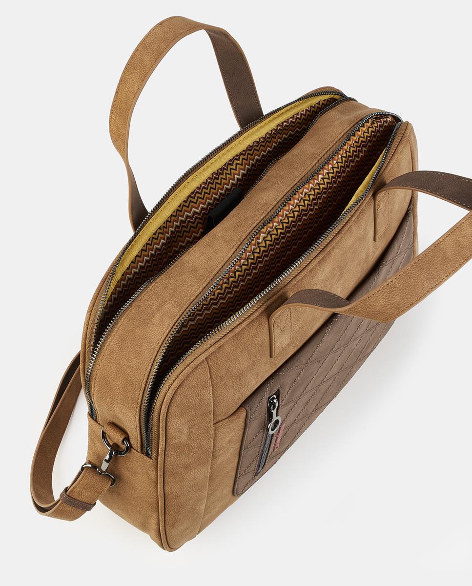 Carteira de Documentos com Fecho de Correr Camel-3