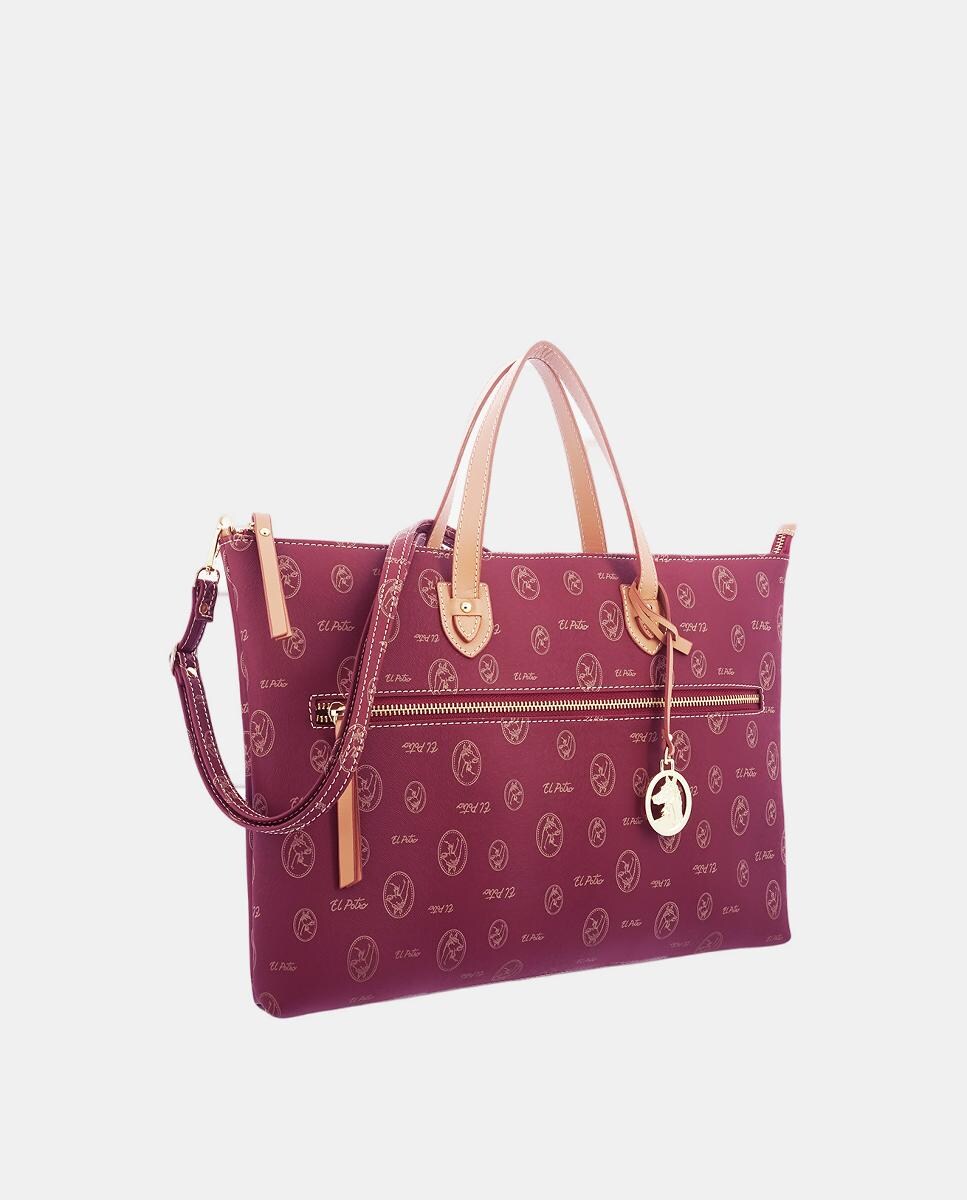 Pasta em Pele e Lona - Castanho Bordeaux-2