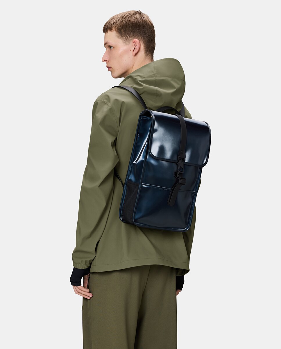Mochila Média Mini Resistente à Água - Cinzento-Claro Mate Azul-5
