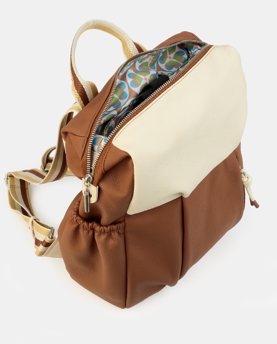 Mochila para portátil cierre cremallera - Caminatta - Negro Camel-3