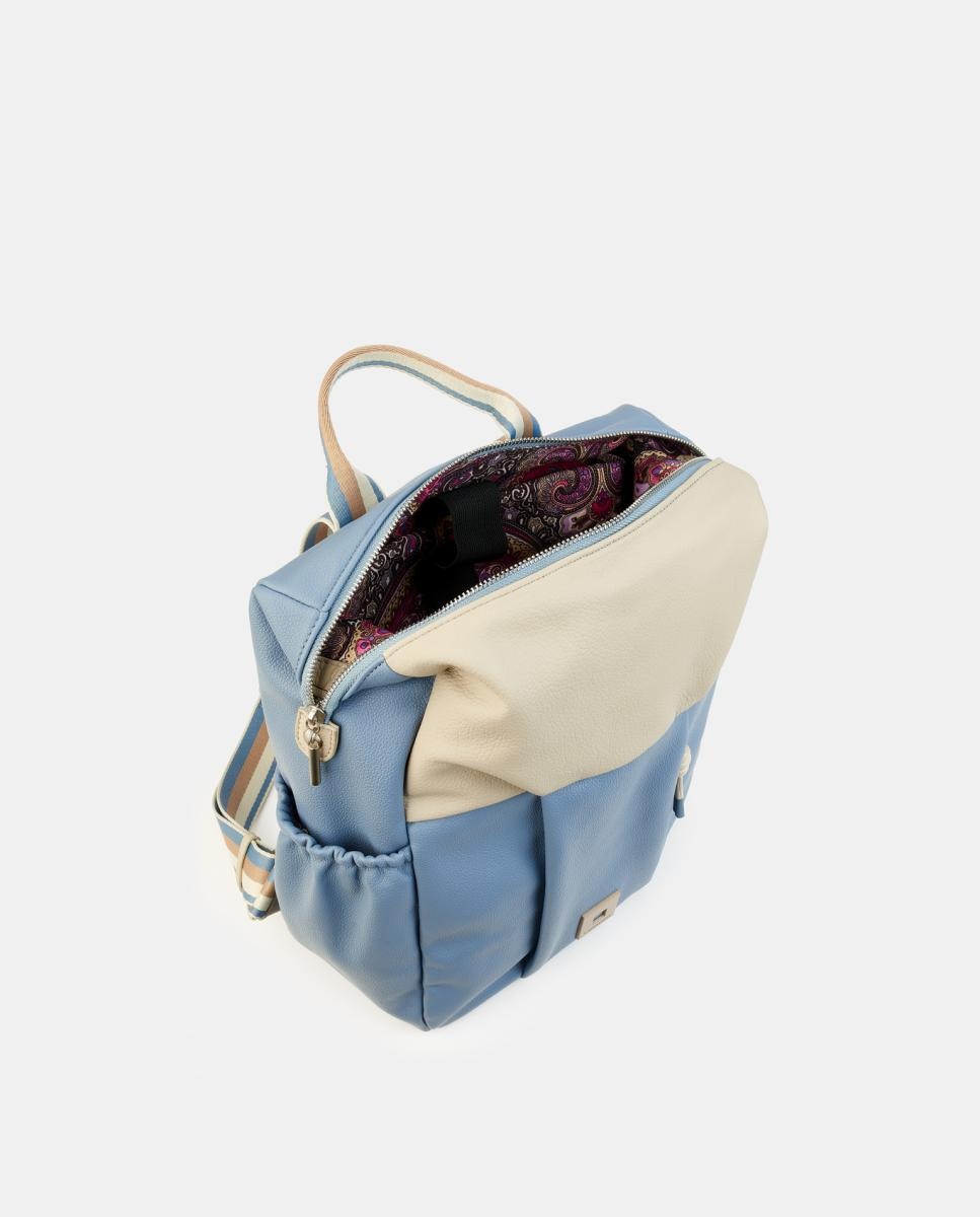 Mochila para Portátil com Fecho de Correr Azul-3