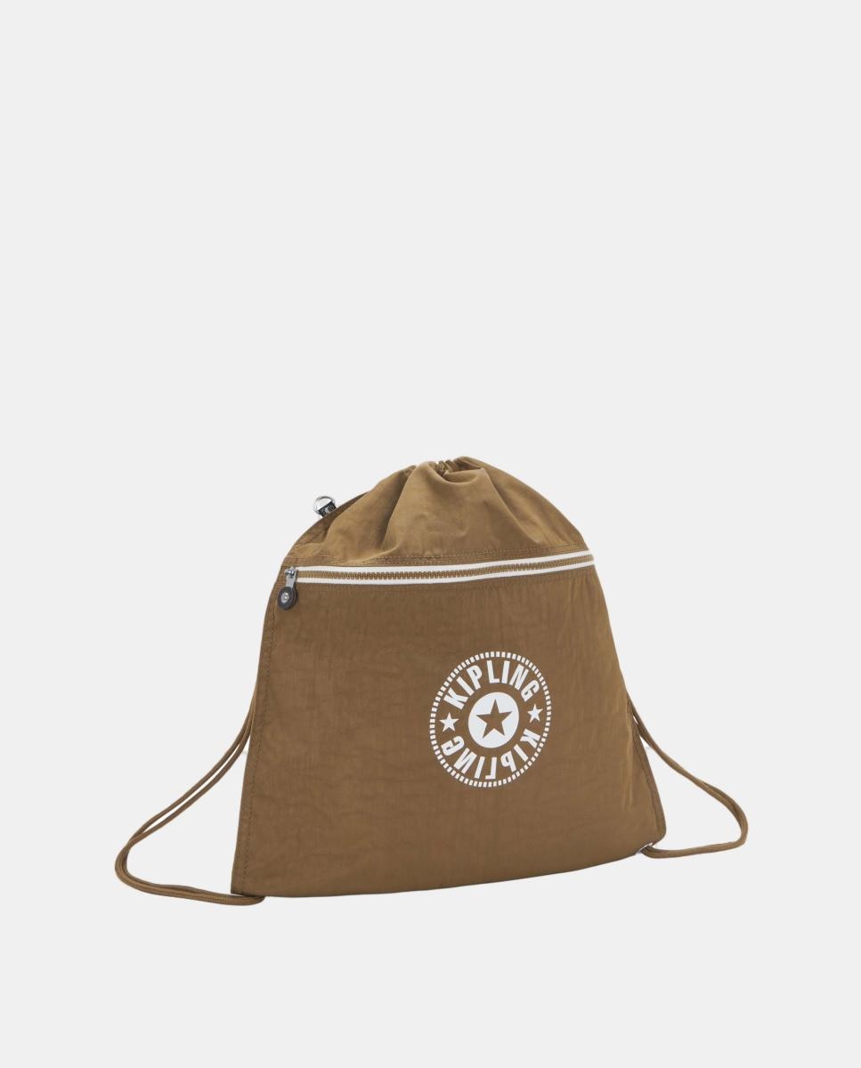 Mochila com Fecho de Cordas, Modelo Supertaboo Castanho-4