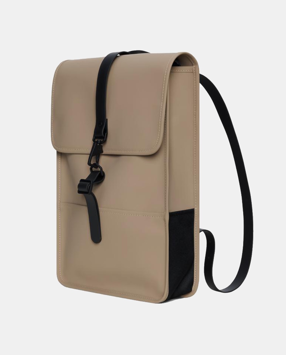 Mochila Média Mini Resistente à Água - Cinzento-Claro Mate Bege-3