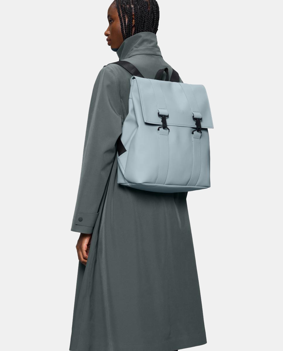 Mochila Grande MSN com Compartimento para Portátil - Verde Militar Azul-claro-5