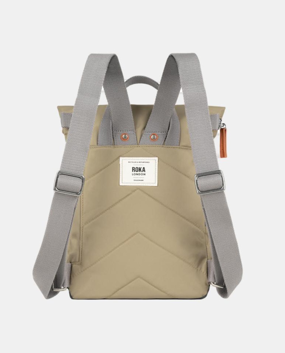 Mochila Unissexo Canfield B Recycled Pequena de Nylon Repelente à Água Bege-2