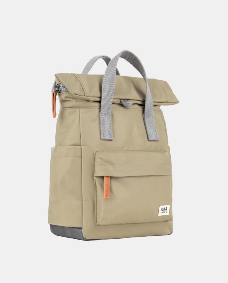 Mochila Unissexo Canfield B Recycled Pequena de Nylon Repelente à Água Bege-6