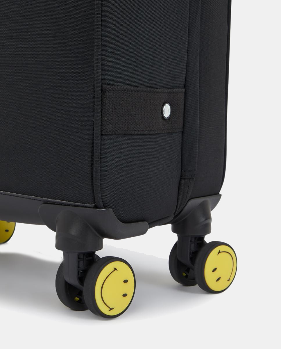 Trolley Pequeno de Cabine com 4 Rodas da Coleção Smiley Preto-5