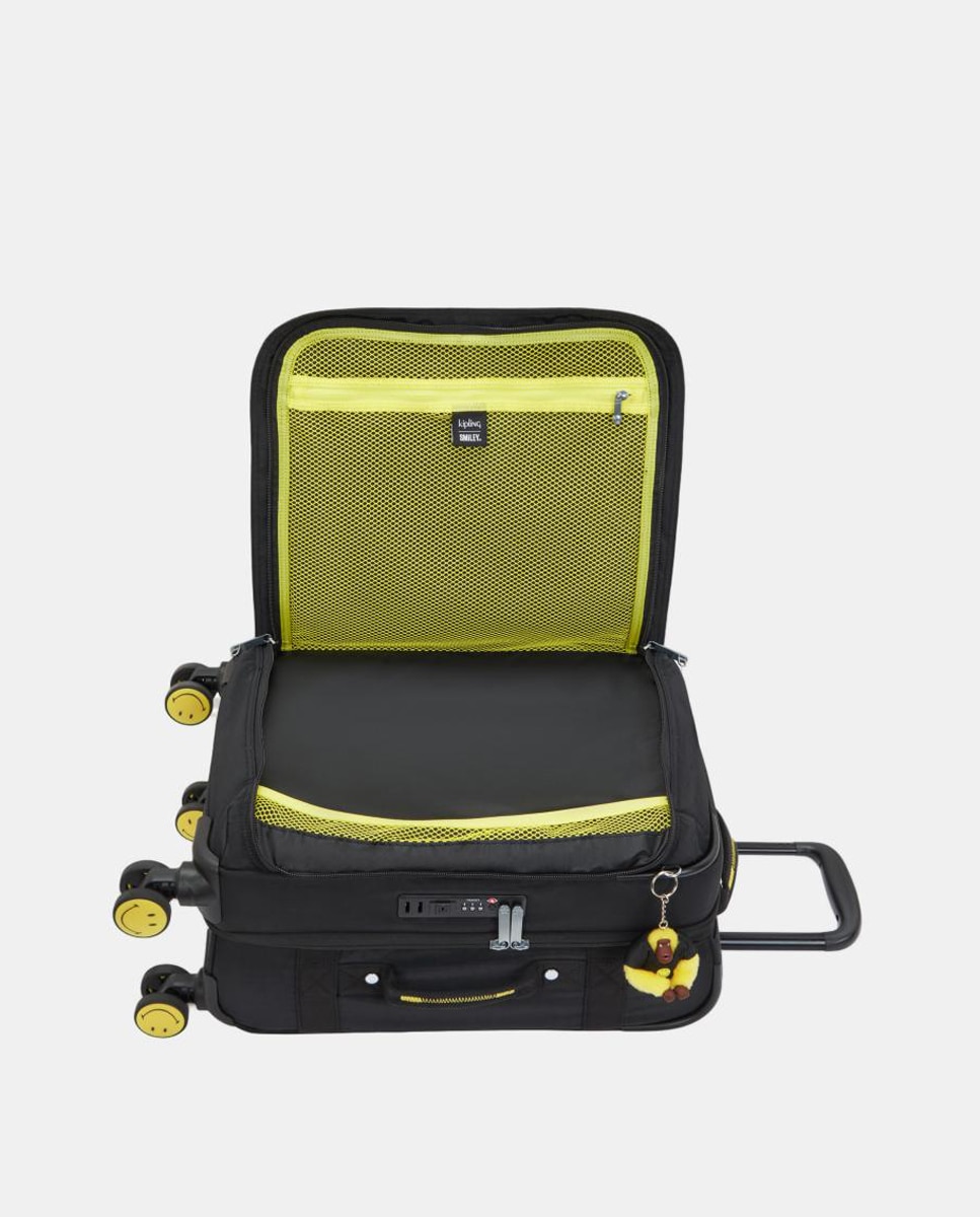 Trolley Pequeno de Cabine com 4 Rodas da Coleção Smiley Preto-7