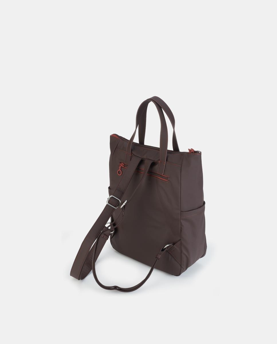 Mochila para Portátil com Fecho de Correr Castanho-2