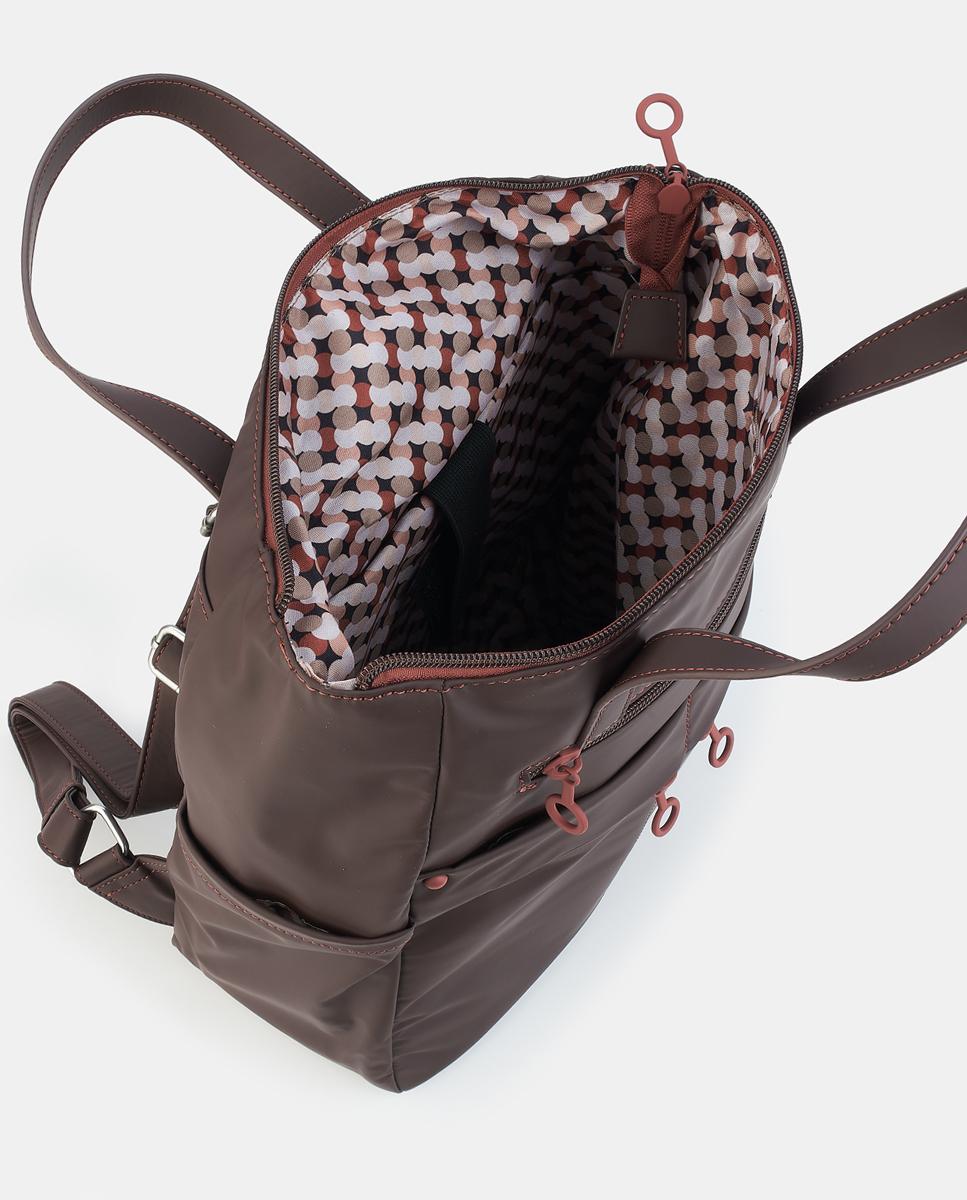 Mochila para Portátil com Fecho de Correr Castanho-3