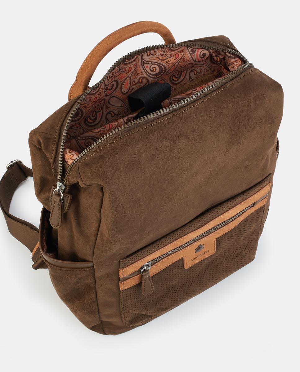 Mochila para Portátil com Fecho de Correr Castanho-3