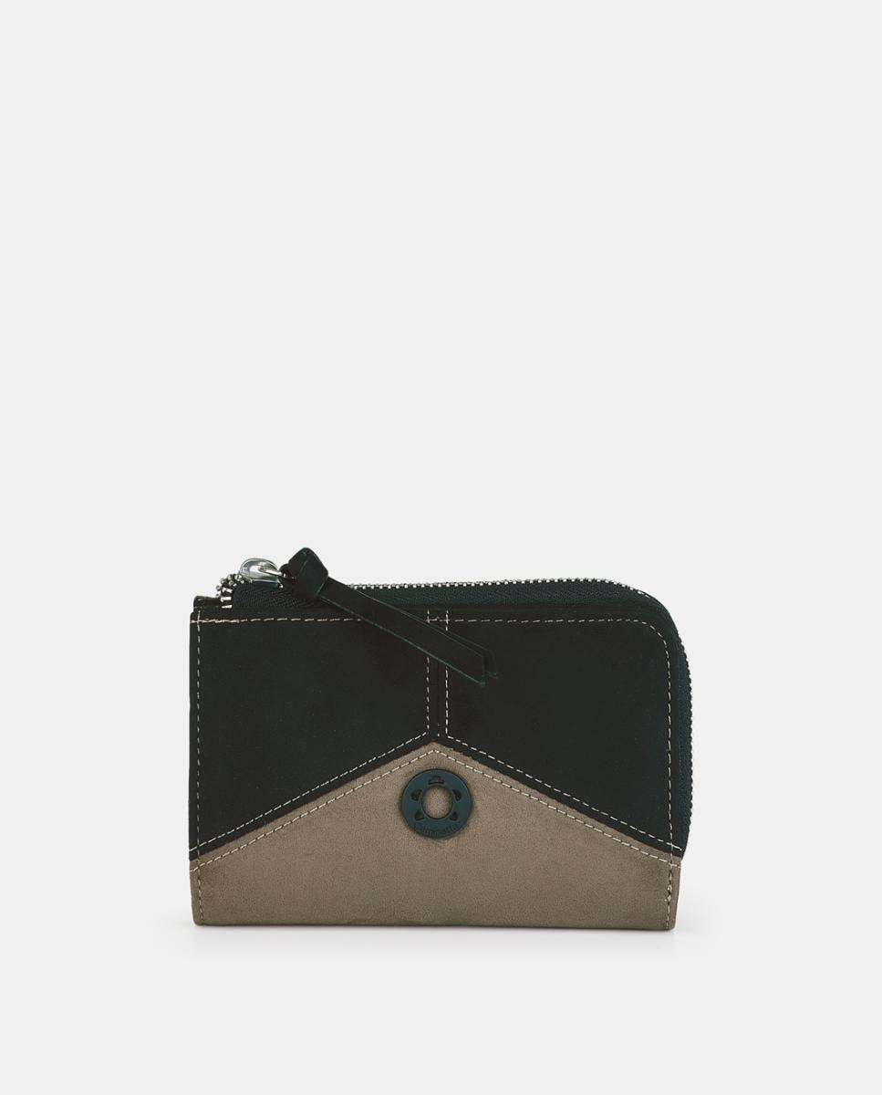 Billetero con broche y cremallera - Caminatta - Negro Negro-1