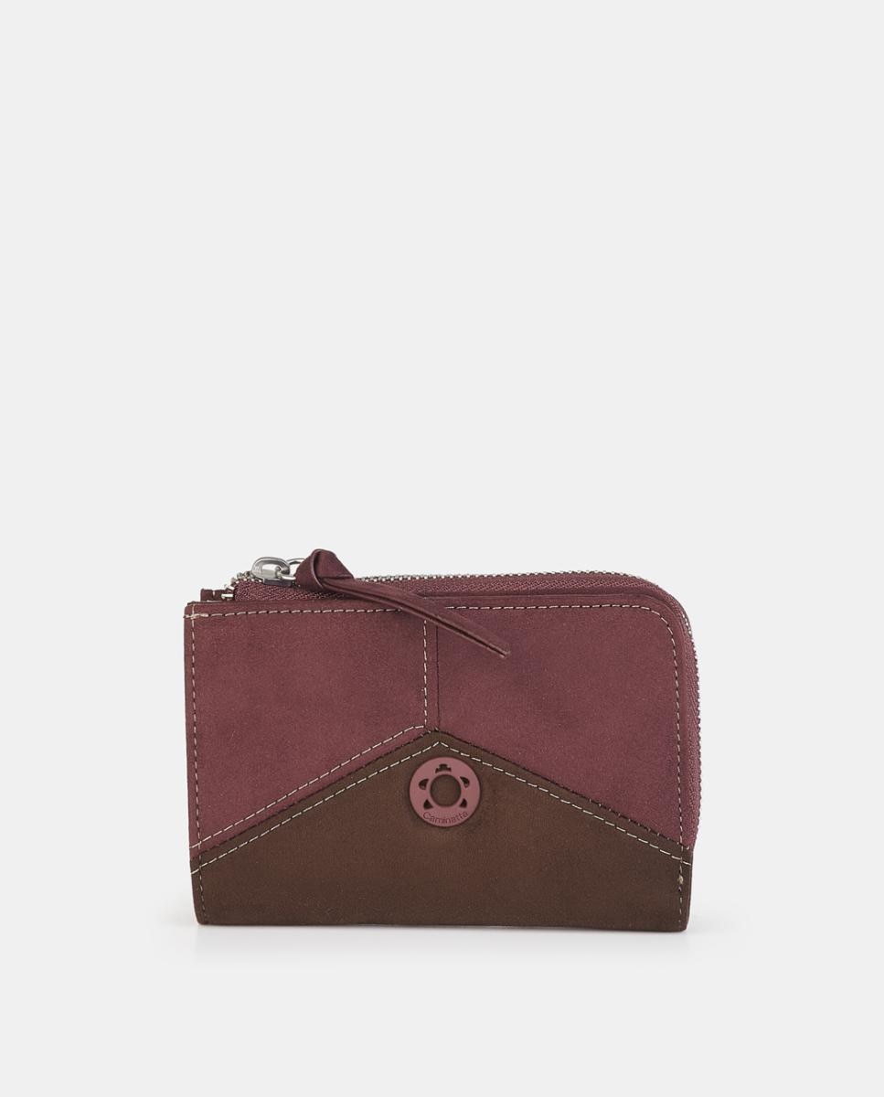Imagen 0 de Billetero con broche y cremallera Rojo Granate