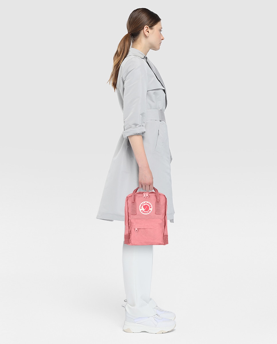 Mochila de mulher Fjällräven Kanken Mini 23561 de vinil impermeável rosa Rosa-4