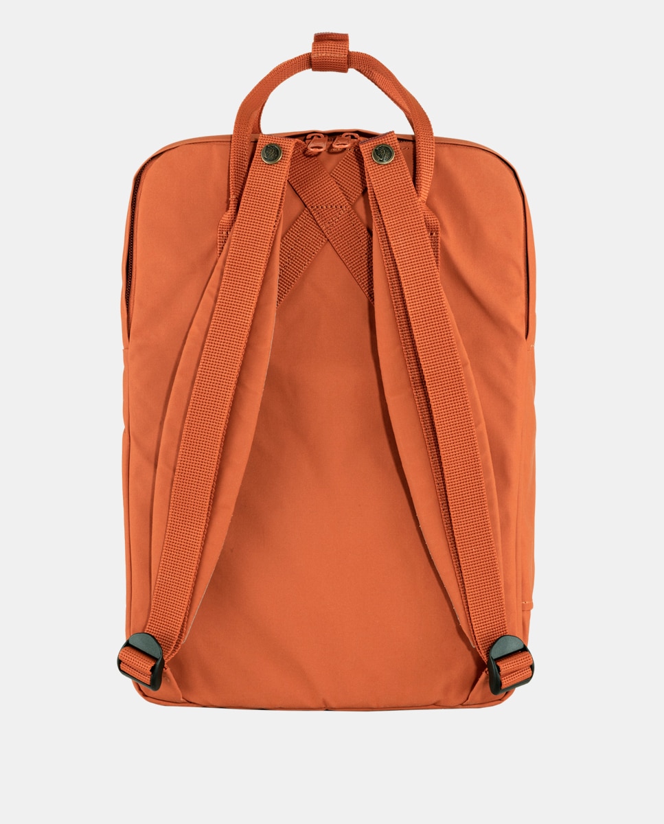 Mochila Kanken Laptop 15" com Bolso Exterior - Preto Castanho-claro-3