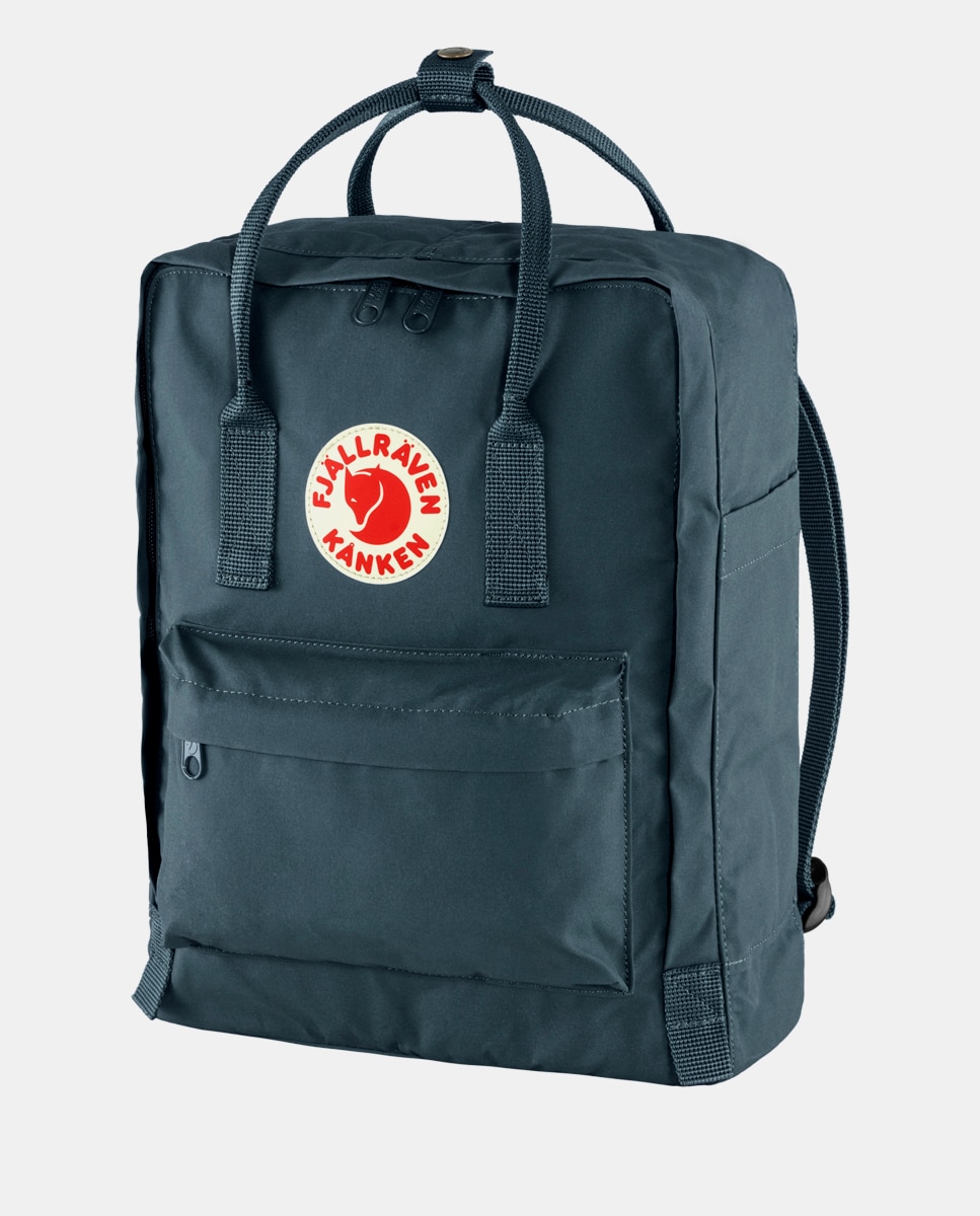 Mochila Kånken com Fecho de Correr e Vinil - Creme Azul-marinho-2