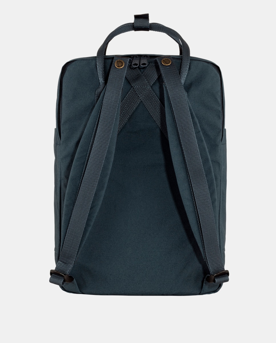 Mochila Kanken Laptop 15" com Bolso Exterior - Preto Azul-marinho-4