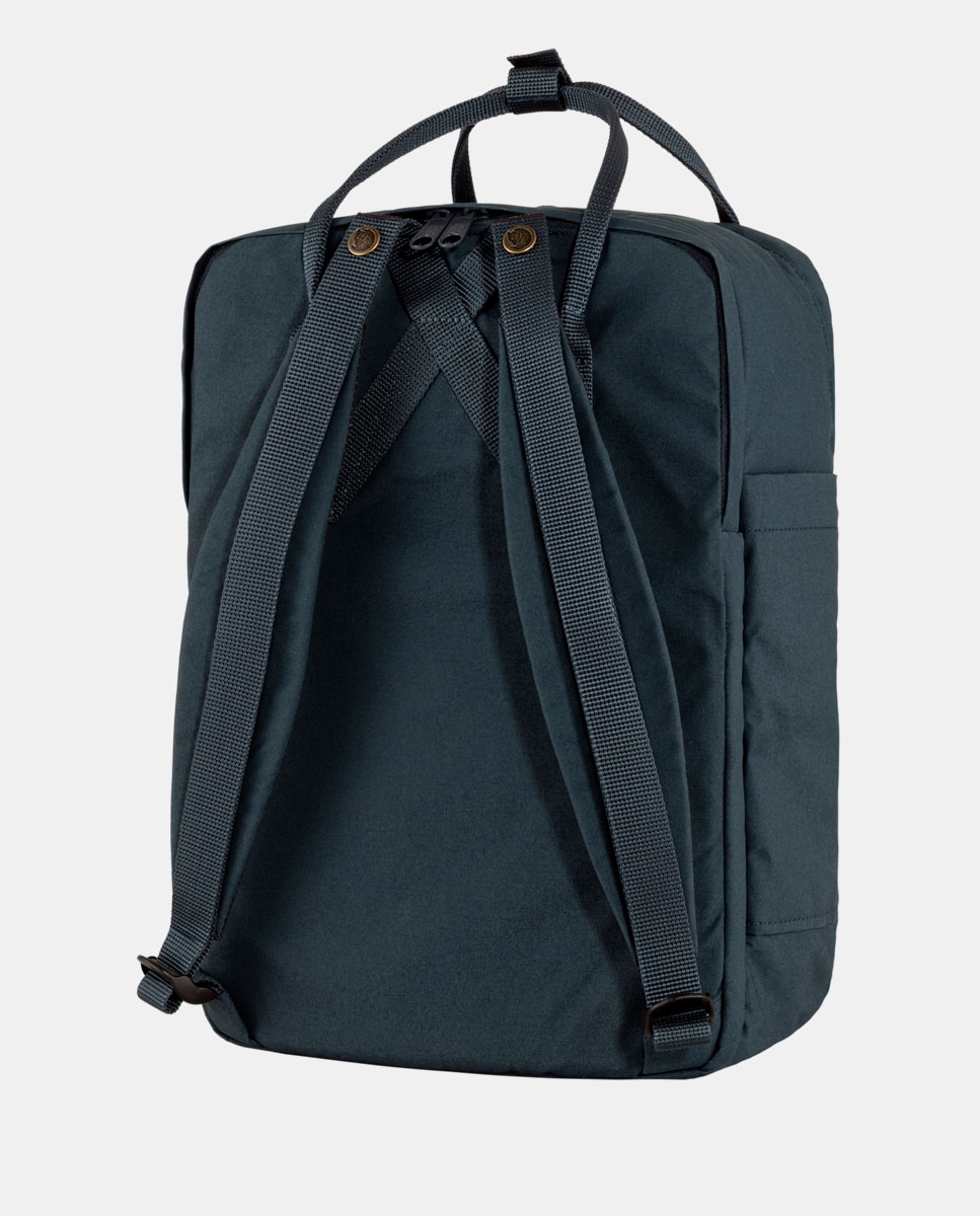 Mochila Kanken Laptop 15" com Bolso Exterior - Preto Azul-marinho-5