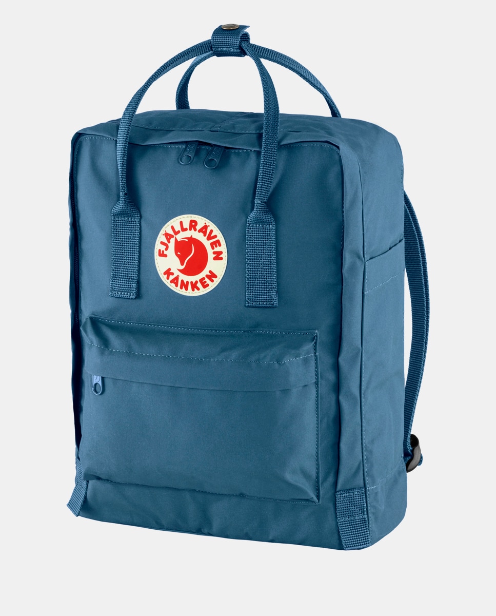 Mochila Kånken com Fecho de Correr e Vinil - Creme Azul-2