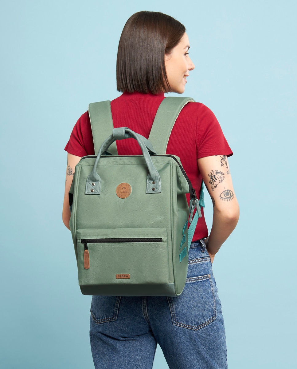 Mochila Seville Medium de Poliéster Reciclado - Verde Verde-claro-10