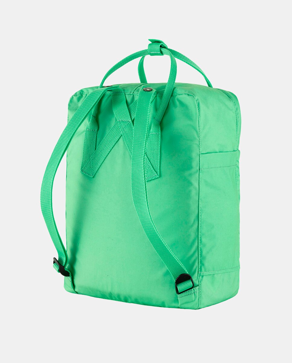 Mochila Kånken de vinilo en crema con cremallera Verde Fjällräven