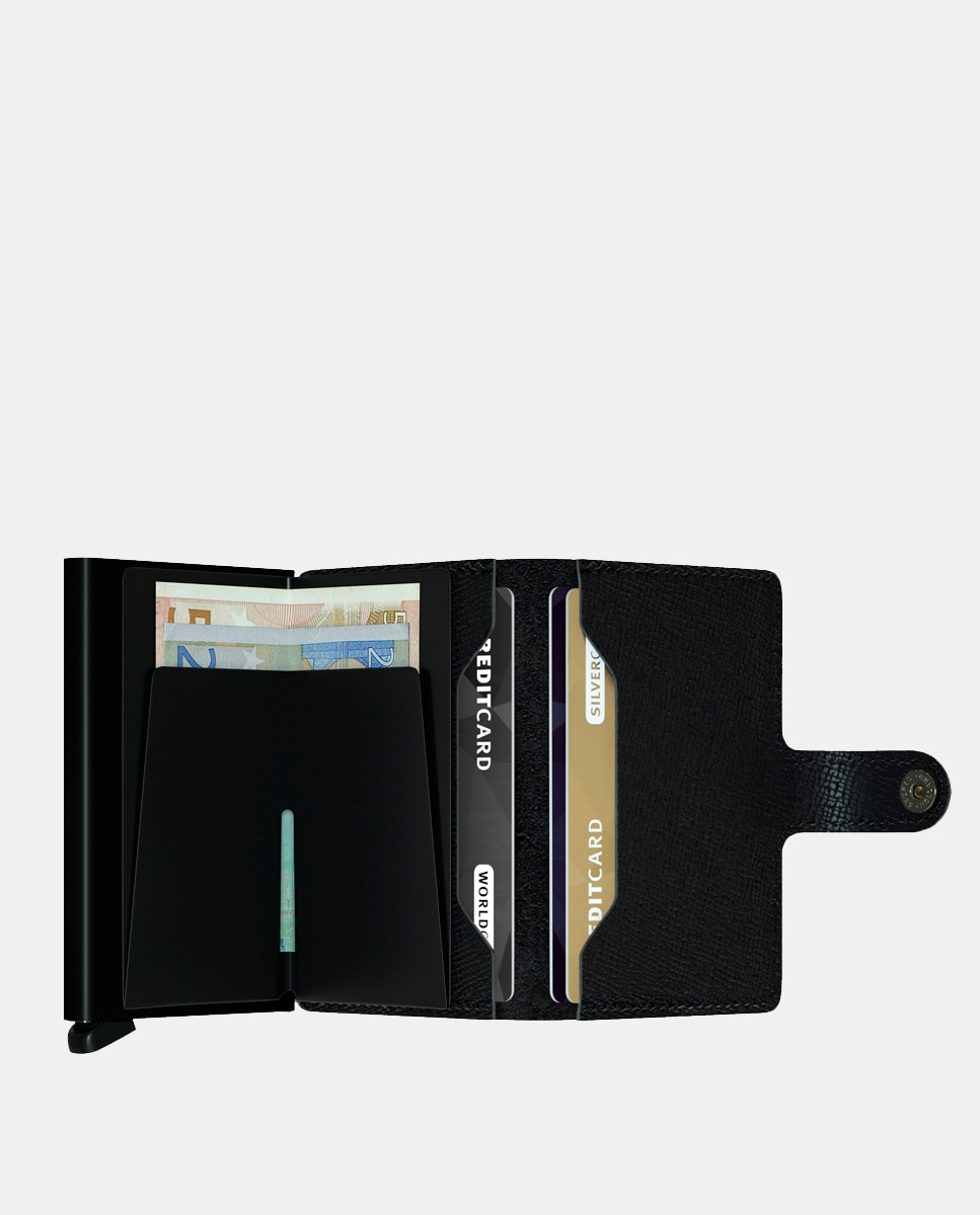 Porta-Cartões Gravado com Proteção RFID em Pele - Preto Preto-3