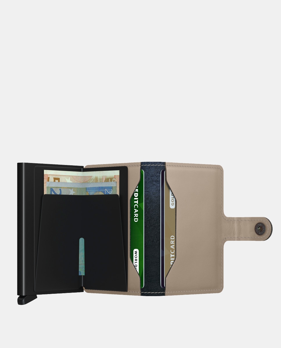 Carteira Antirroubo com Proteção RFID e em Pele - Bege Bege-3