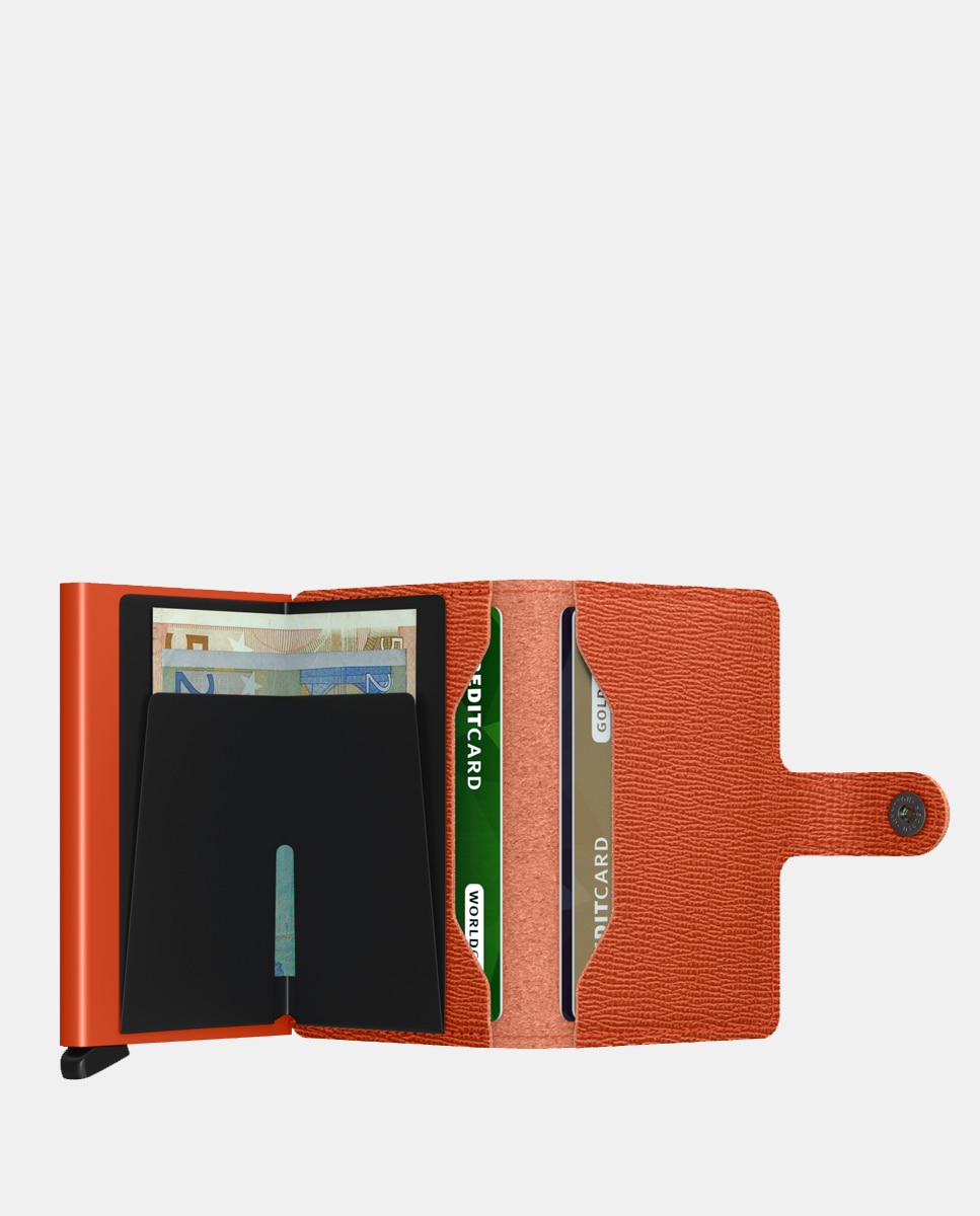 Carteira Antirroubo com Proteção RFID e em Pele Texturizada - Laranja Laranja-3