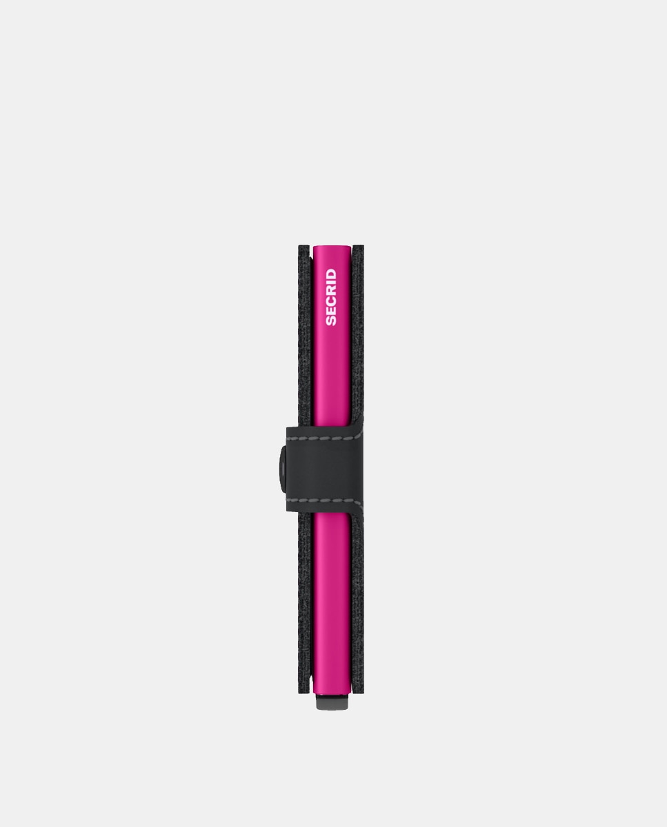 Porta-Cartões com Proteção RFID e em Pele - Preto/Fúcsia Multicolor-5