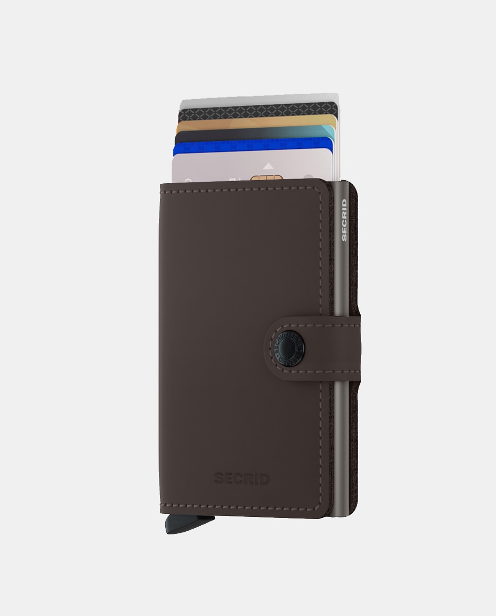Porta-Cartões com Proteção RFID e em Pele - Taupe Taupe-2