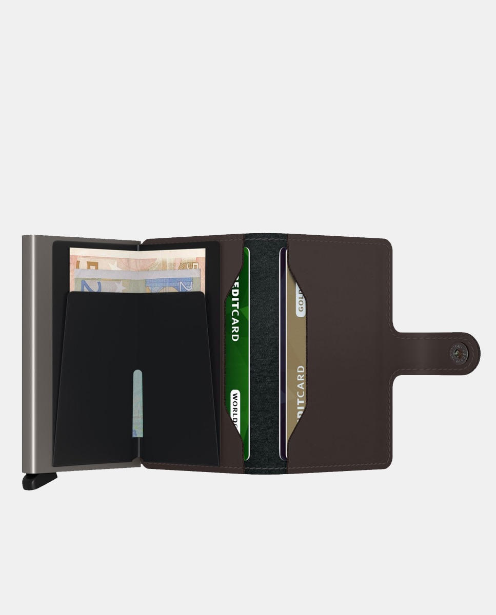 Porta-Cartões com Proteção RFID e em Pele - Taupe Taupe-3