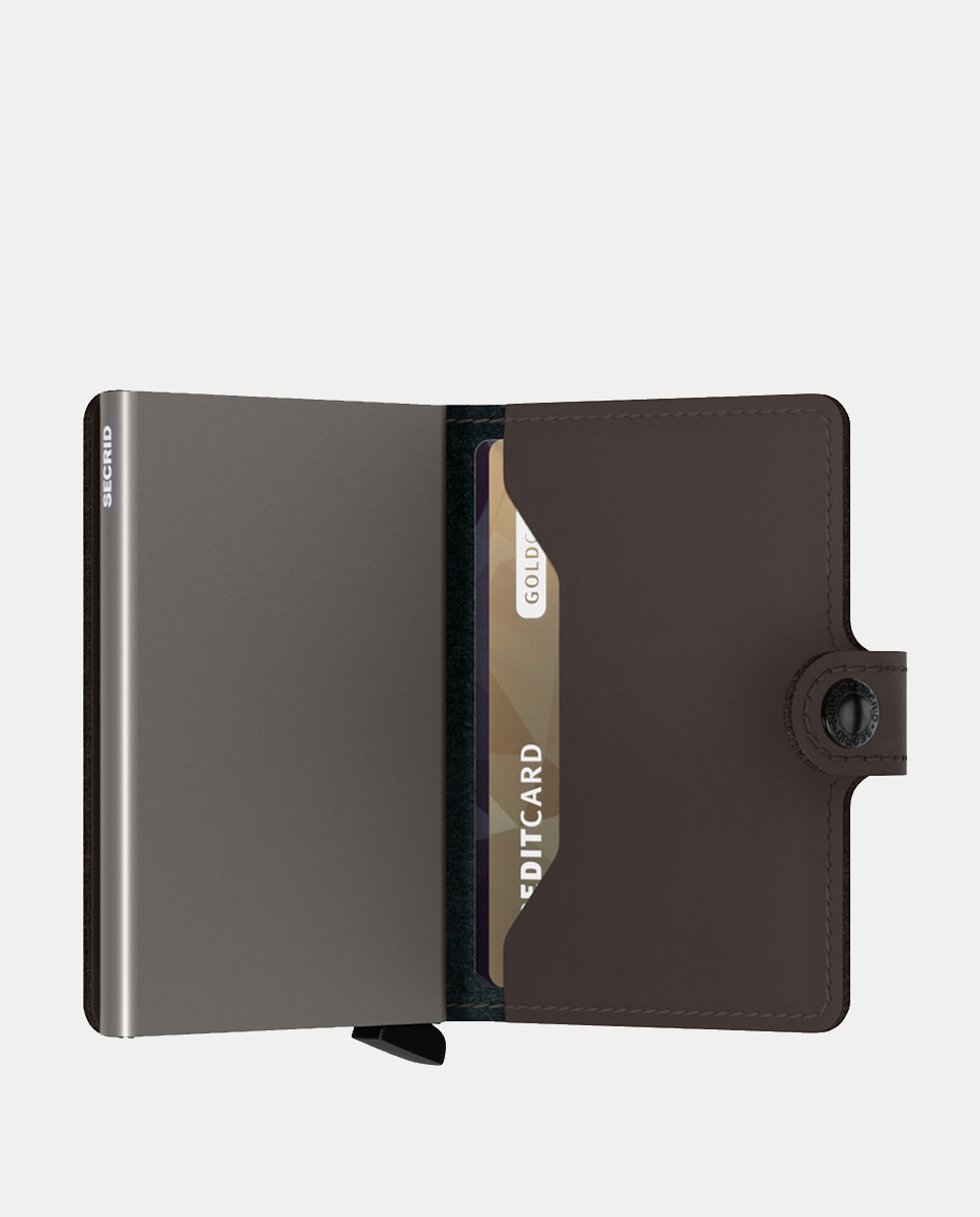 Porta-Cartões com Proteção RFID e em Pele - Taupe Taupe-4