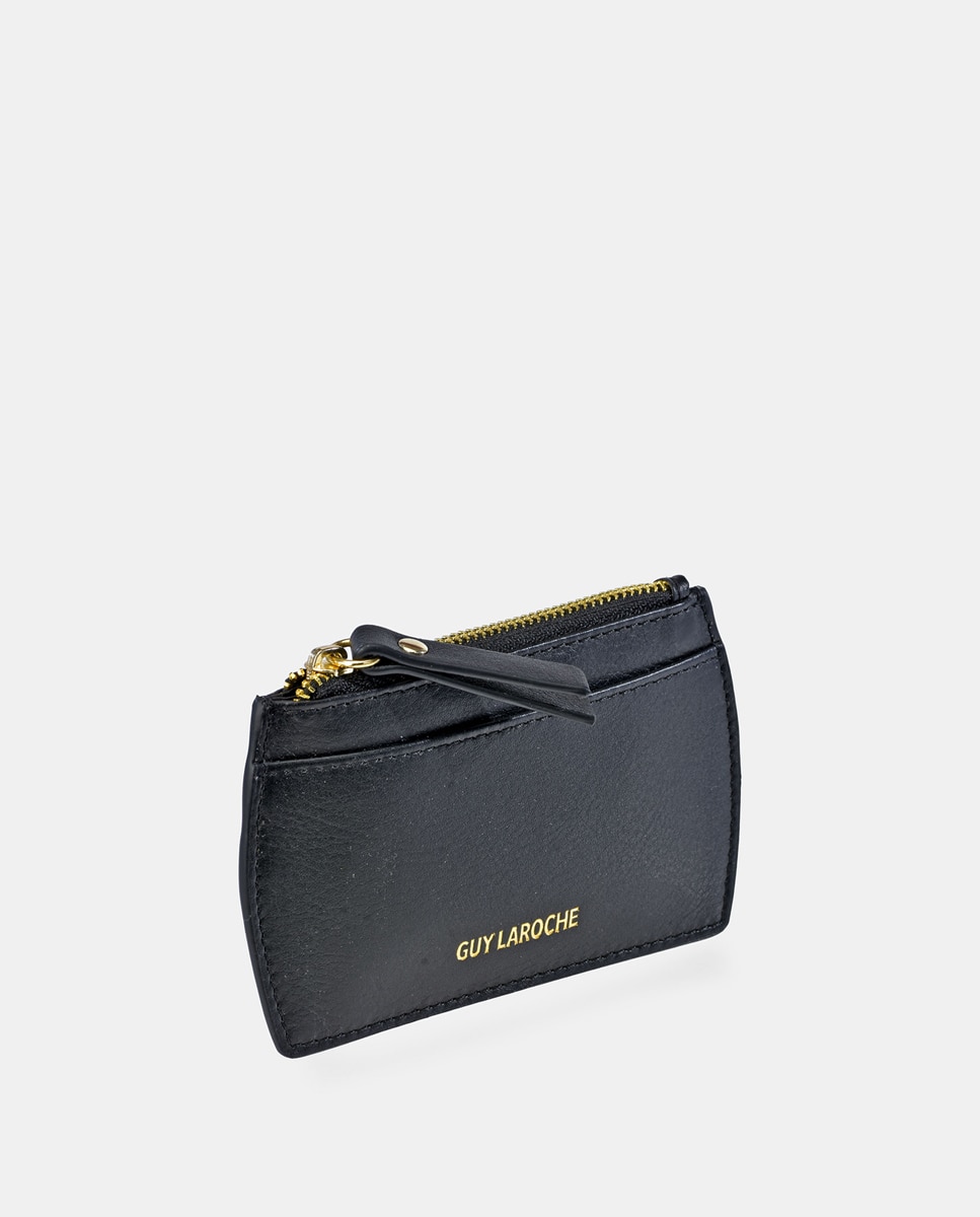 Imagen 2 de Tarjetero de piel con cremallera - Guy Laroche - Negro Negro